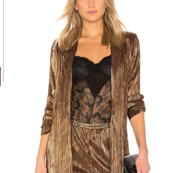 REVOLVE X HOUSE OF HARLOW LEE BRONZE BLAZER JACKET M - Picture 4 of 7